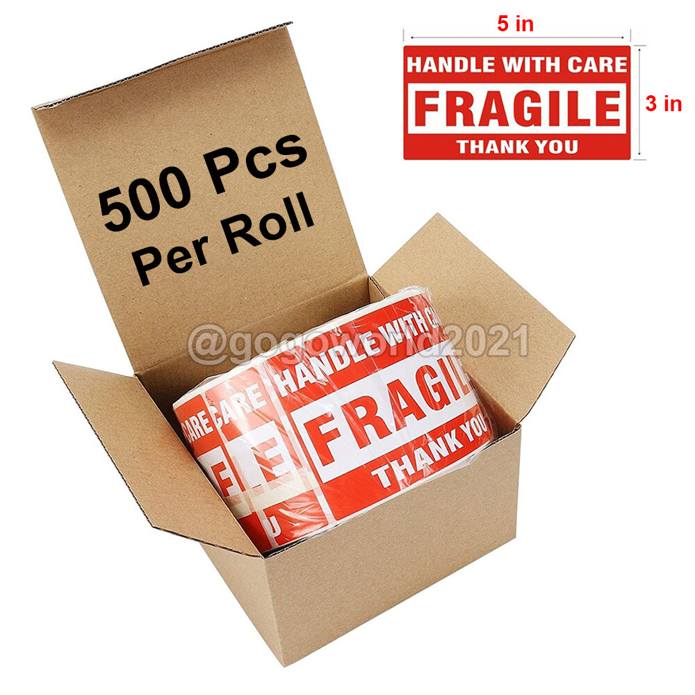 3″ X 5″ 500 Fragile Stickers Handle With Care Warning Mailing Shipping Labels US