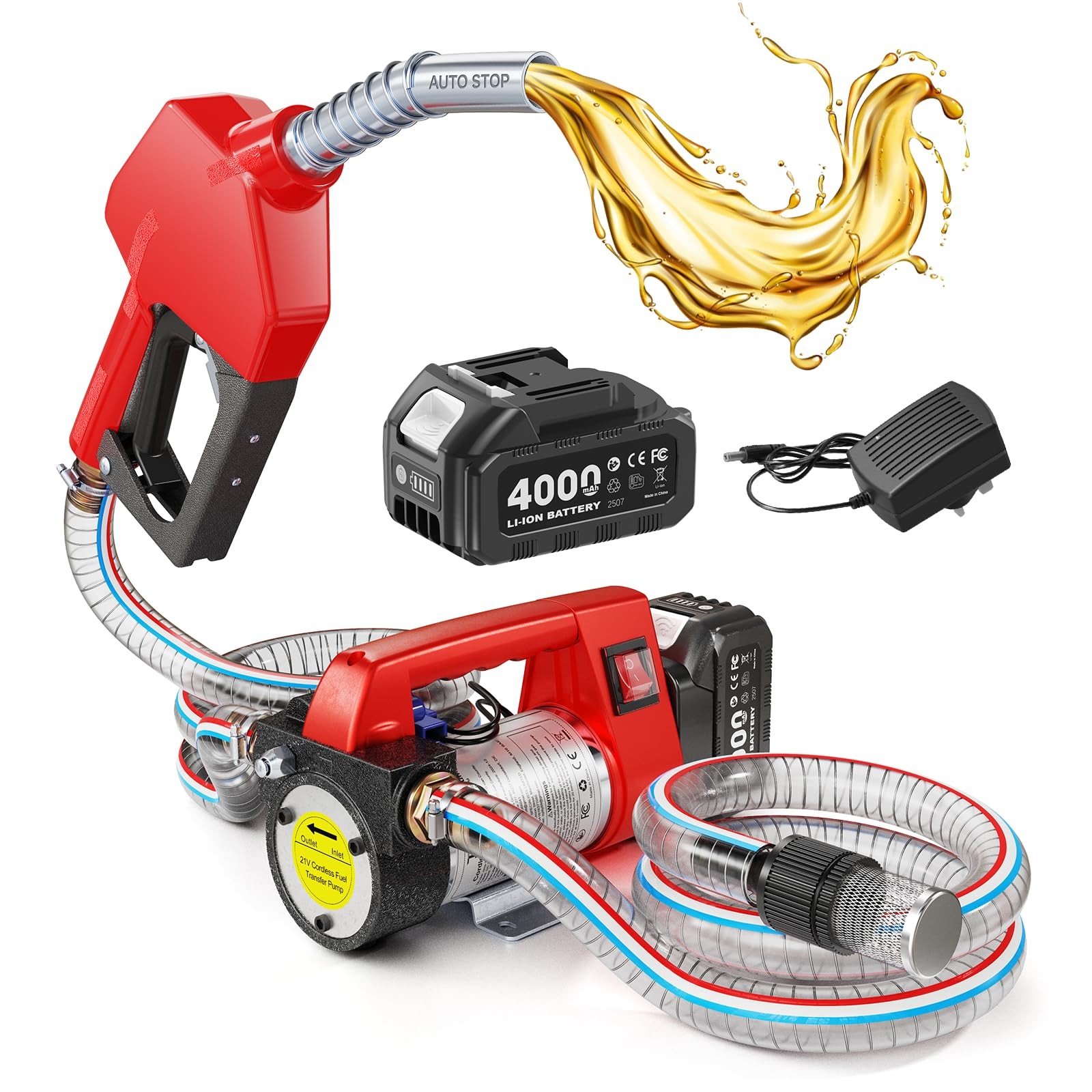 TaskStar 12GPM Battery Fuel Transfer Pump Cordless 21V