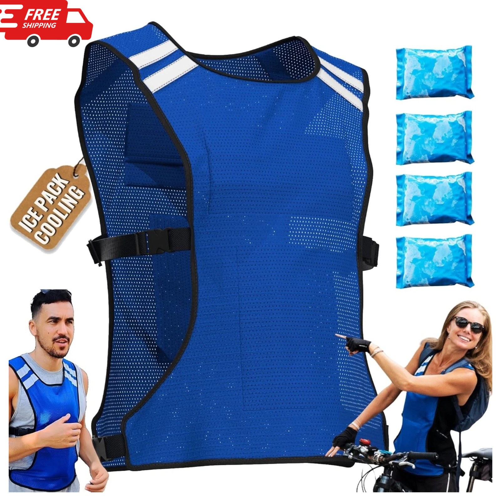 Cooling Vest for Men Women – Ice Vest Cooling Vest With 8 Reusable Ice Packs