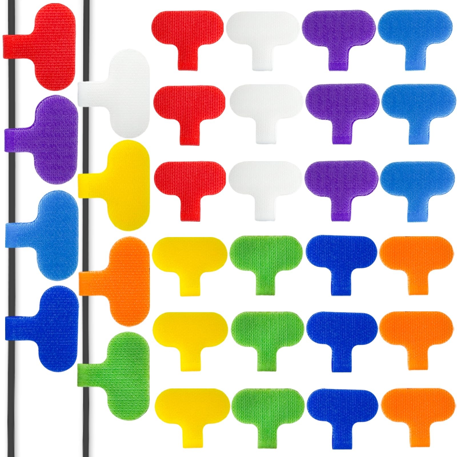 1.5″ x 0.63″, Purple, White, Dark Blue, Light Green, Yellow, Orange, Red
