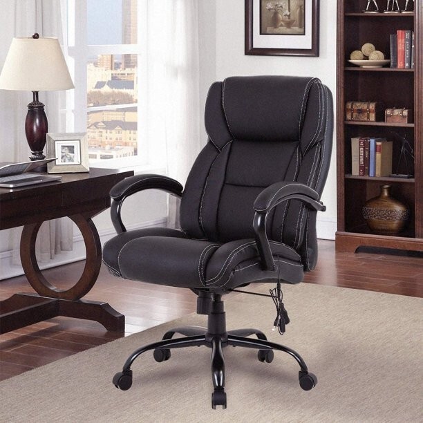500lb big and tall leather heavy duty wide ergonomic executive High back chair