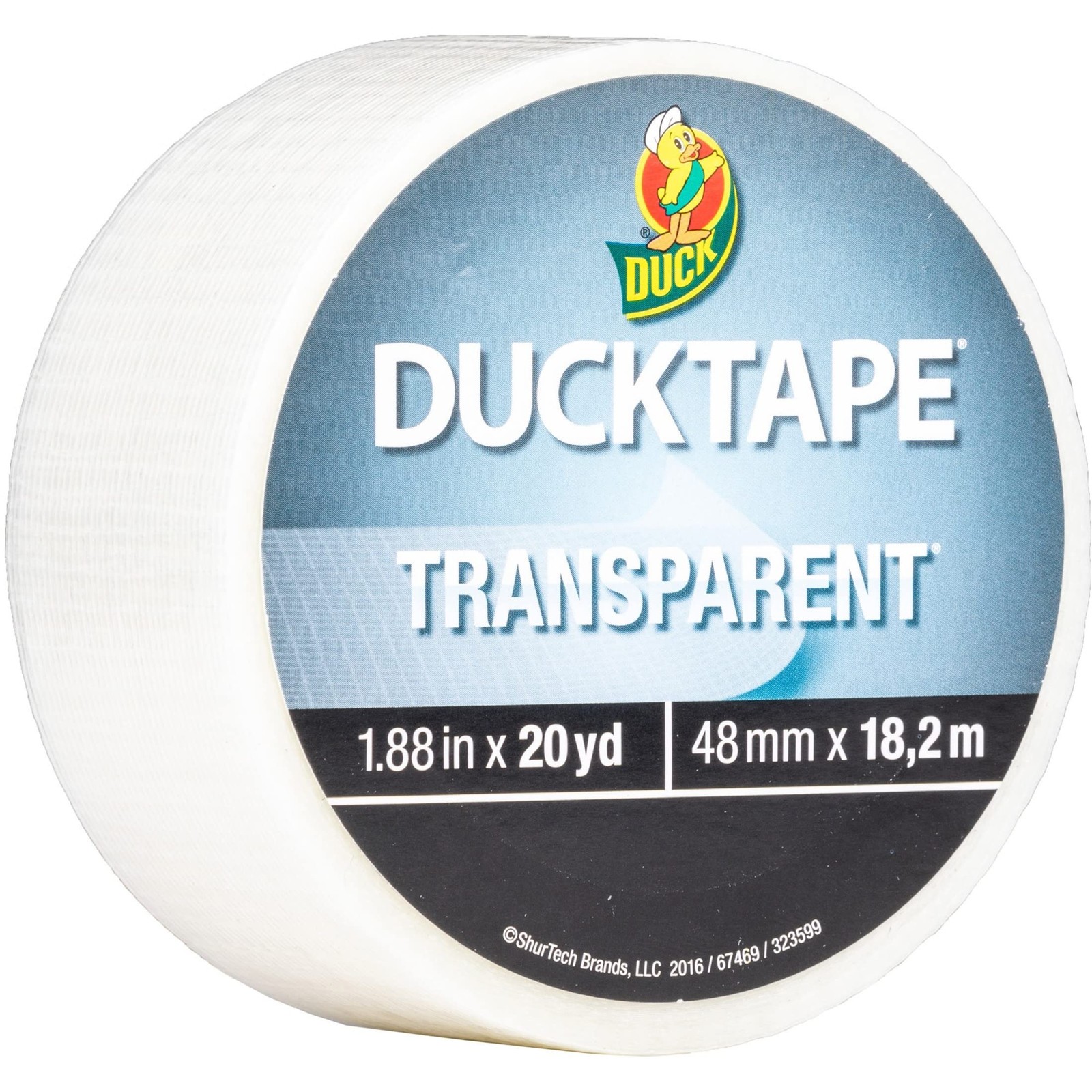 Transparent Duct Tape 1.88 in x 20 yd Easy Tear Clear Adhesive for Repairs