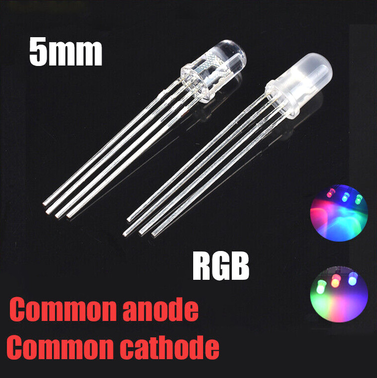 5mm Ultra Bright 4 Pin – Clear or Diffused Common Cathode / Anode LED Tri Colour