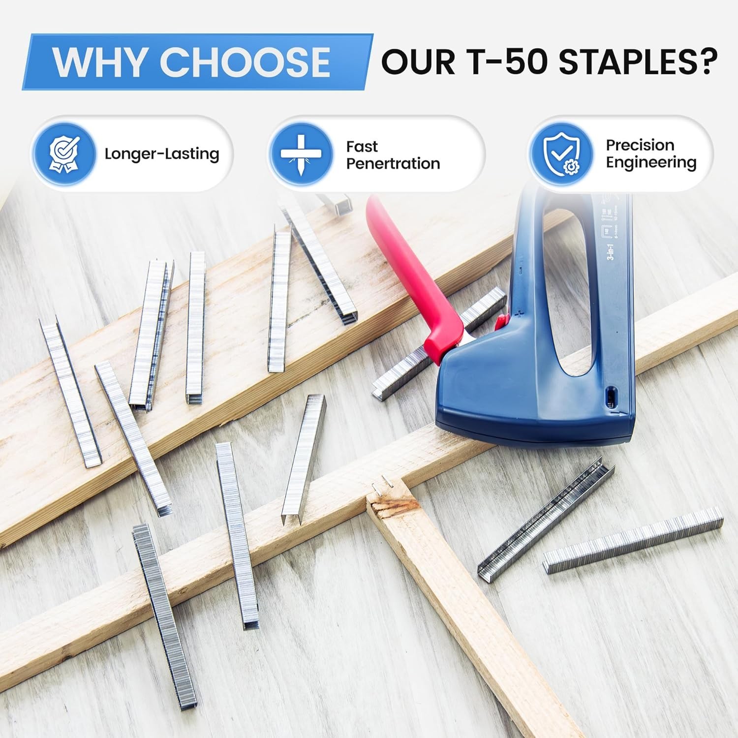 meite T50 Staples 20 Gauge 3/8″ Crown Stainless Heavy Duty Upholstery Staples