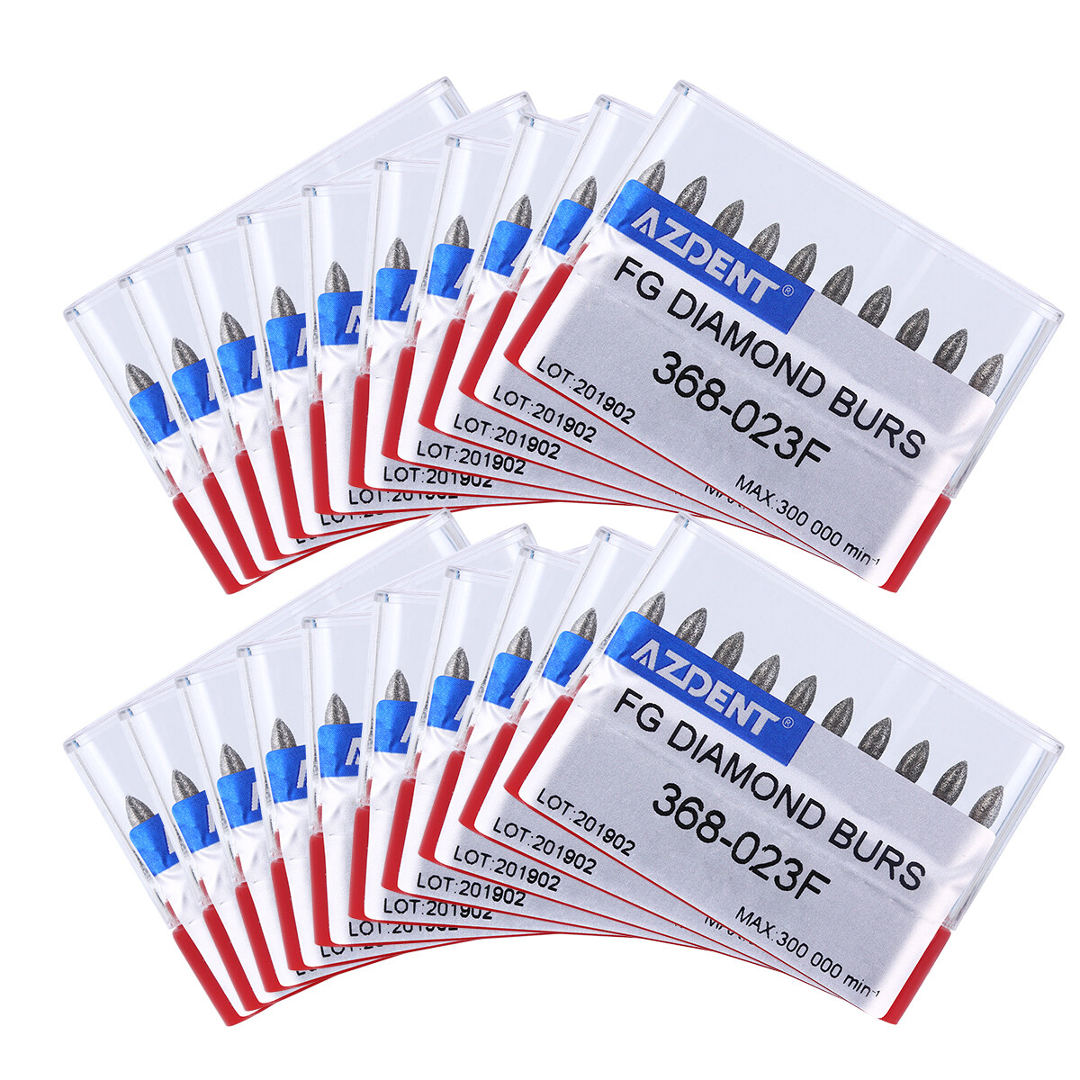 10pcs/Kit AZDENT Dental Diamond Burs Football #368-023F #379-023F Fine Red