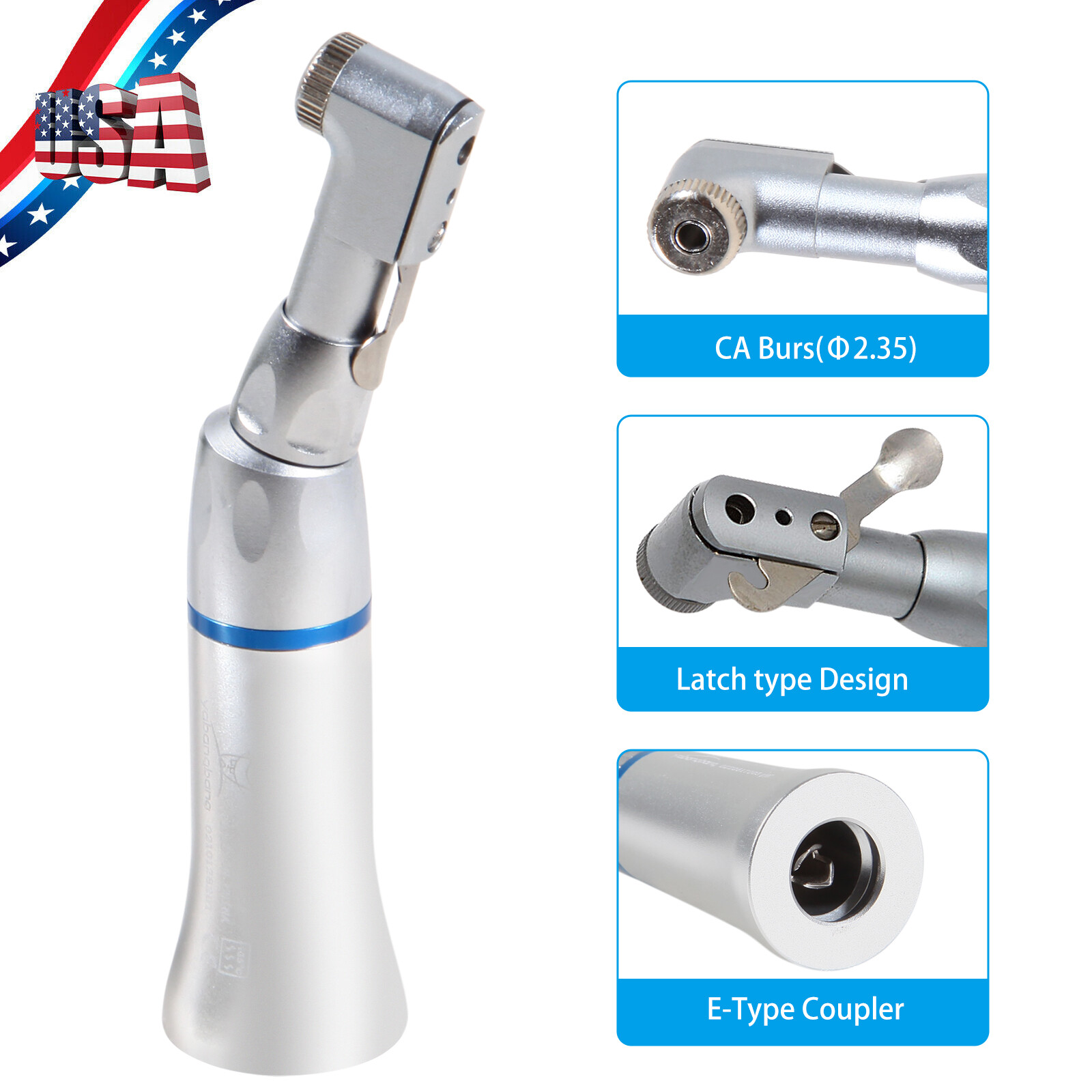 NSK Style Dental Slow Low Speed Handpiece Latch/Push Button Contra Angle EX203