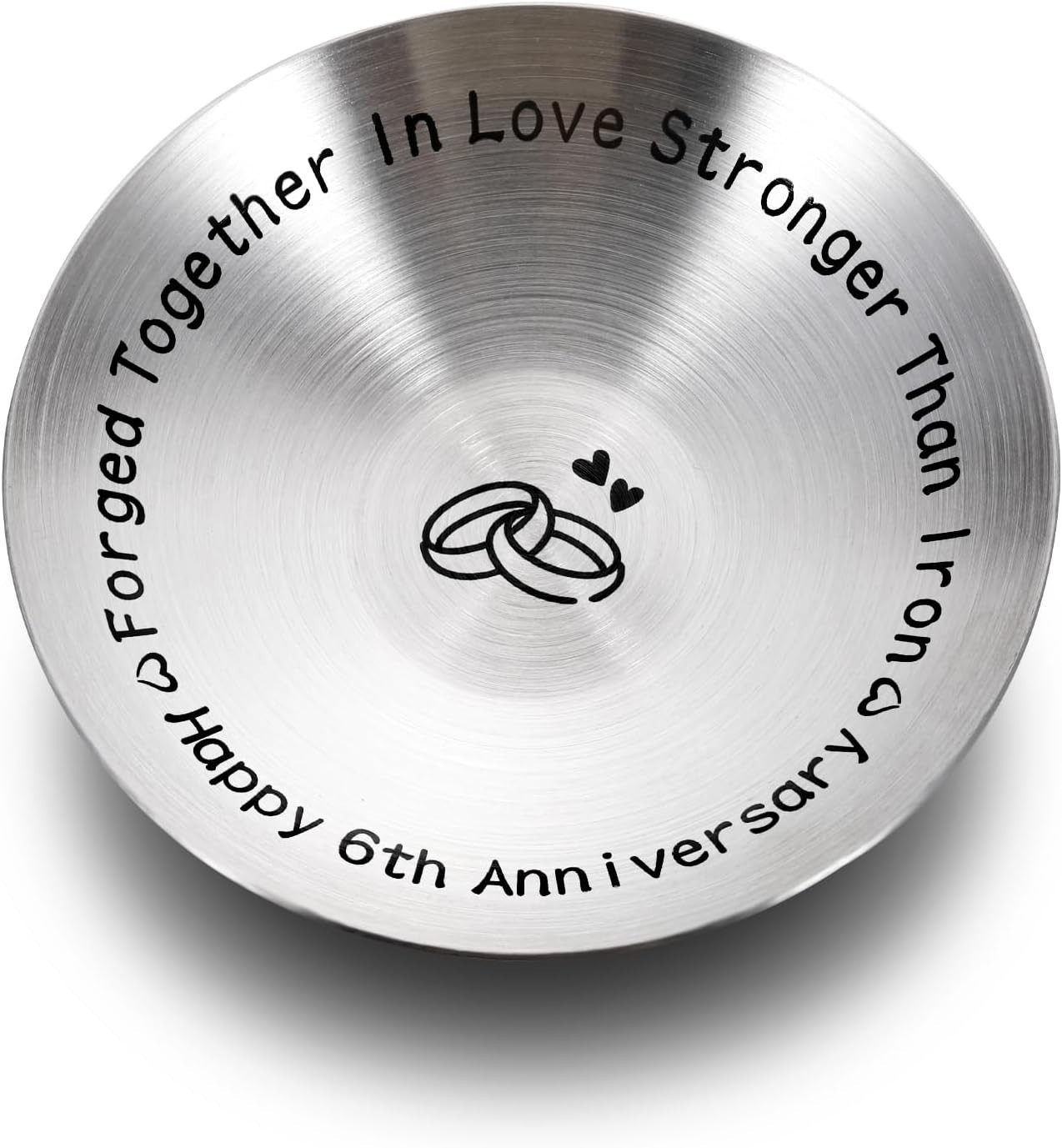 6 Year Anniversary Iron Gifts for Him Her Couples 6th Wedding small, Silver