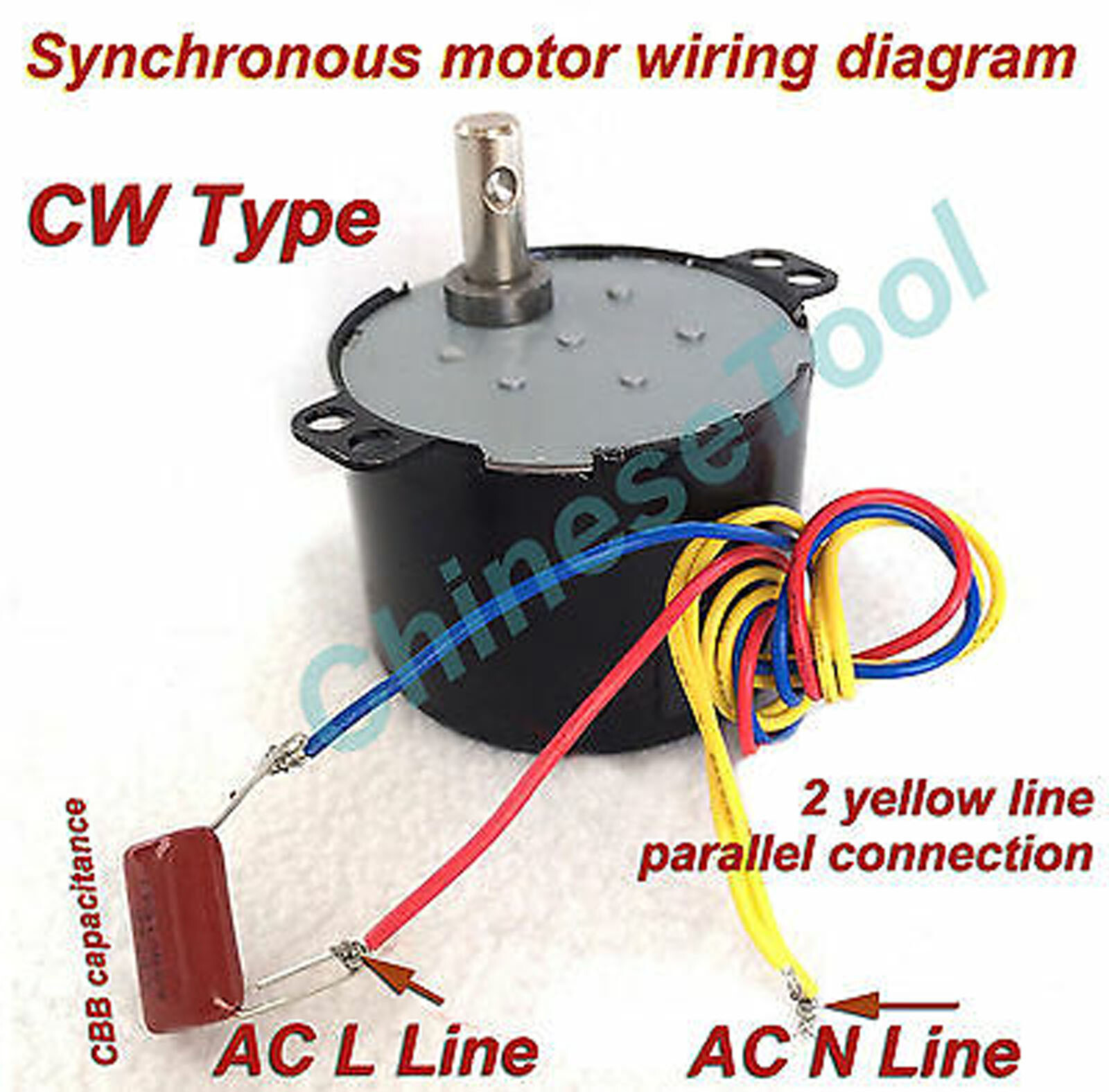 US stock Synchronous Motor 50KTYZ AC110V 120V 50/60Hz 40r/m CW/CCW 6W 2.2kgf.cm