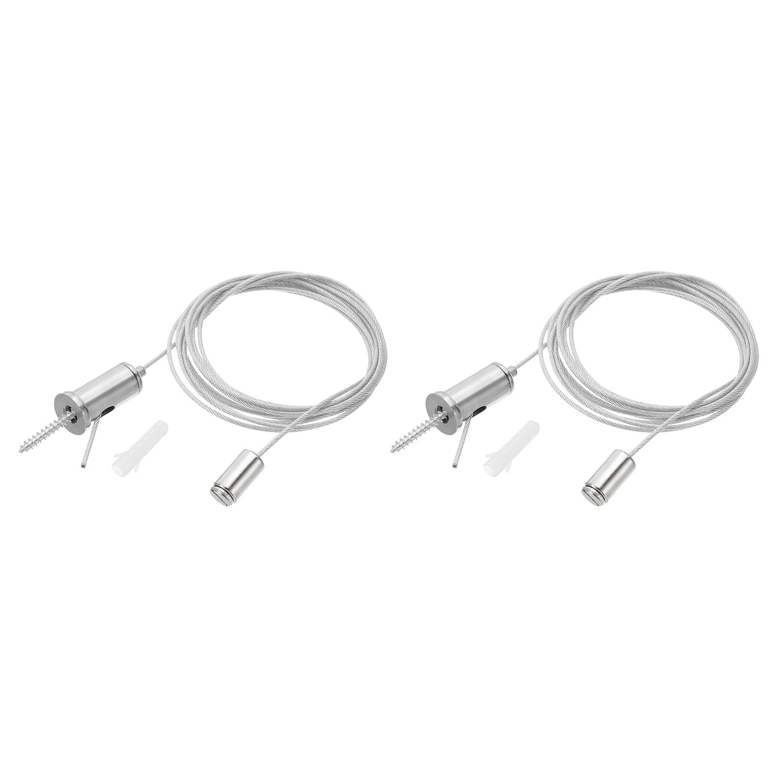 2m/6.6ft 2 Set Ceiling Hanging Wire Cable Kit with Slotted Round Nail, Style 1