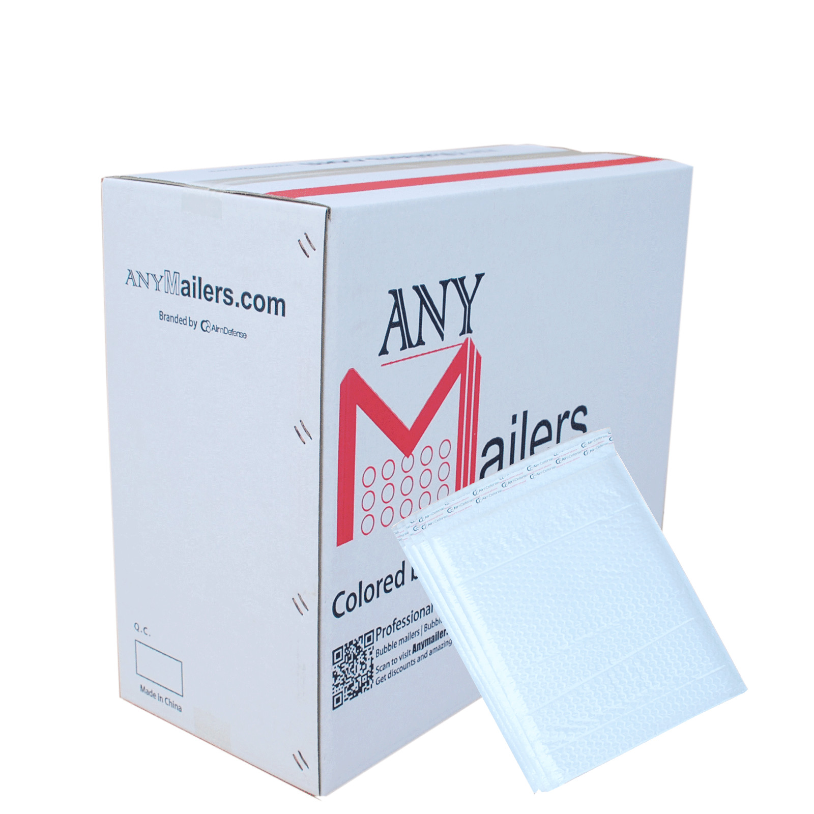 AirnDefense 500 #000 4X8″ White Poly Bubble Mailers Shipping Padded Envelope