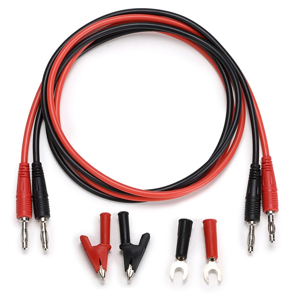 4 in 1 Banana Plug Alligator Clip Pure Copper Test Cable 3.3FT Red Black