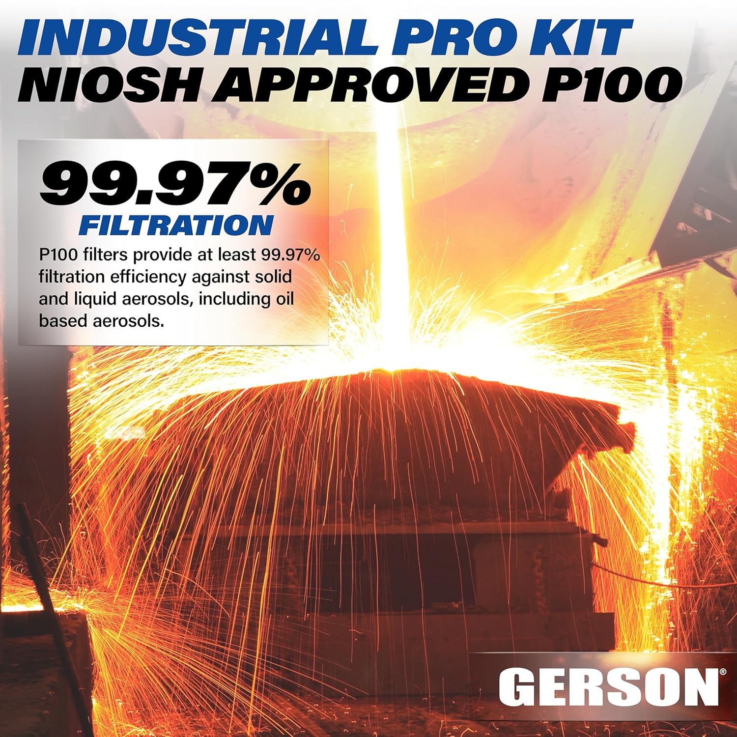 P100 Respirator Kit for Welding, Silica, Concrete Dust & Mold Protection