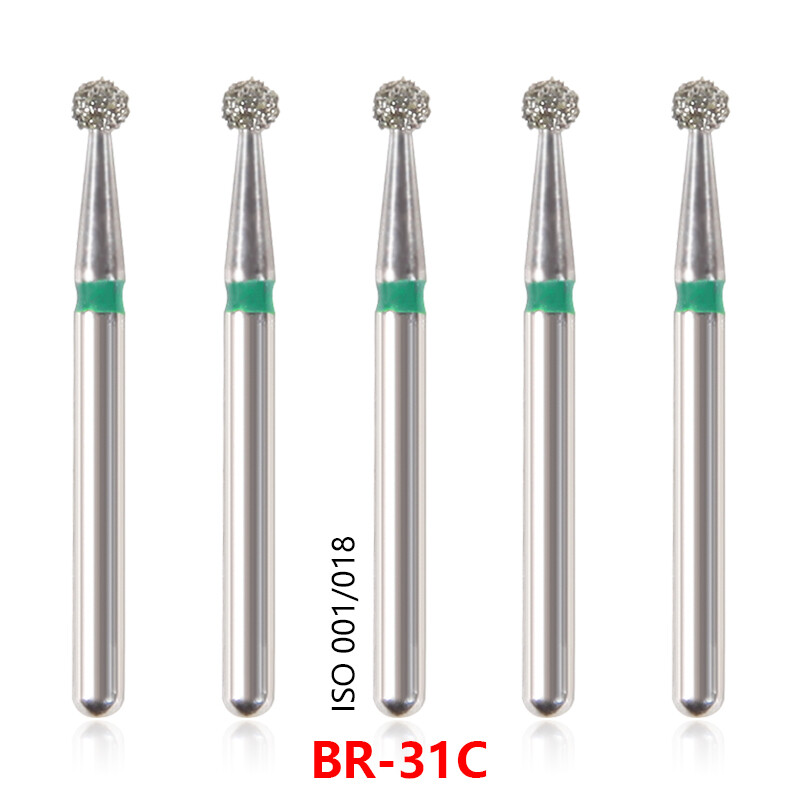 100pcs Dental Diamond Burs for High Speed Handpiece Medium Friction Grip 1.6MM