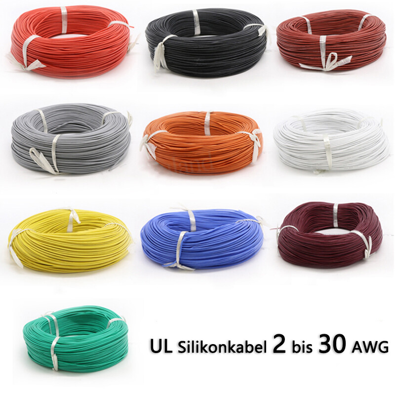 UL 2-30 AWG Silicone Wire Ultra Flexible Tinned Copper high temp 200 deg C 600V