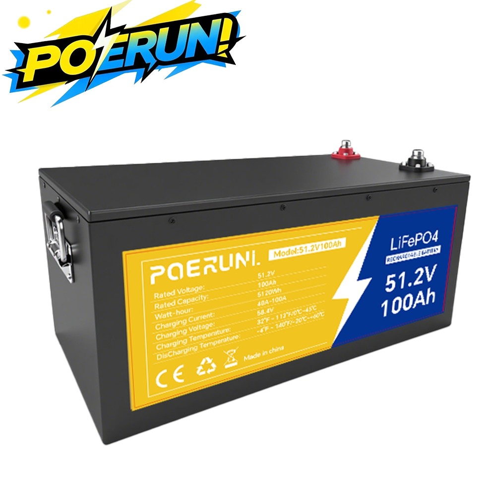 48V 100Ah LiFePO4 Battery with BMS Protection for Marine Off-Grid Power Golf Car