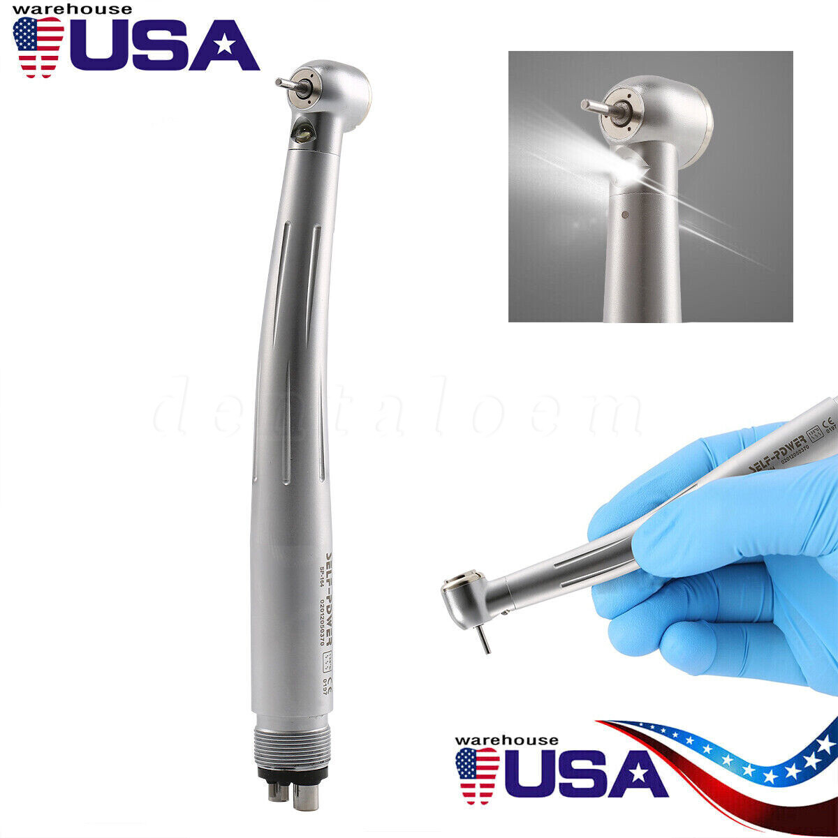 LED Dental High Speed Handpiece E-Generator 3/Single Water Spray 2/4 Holes