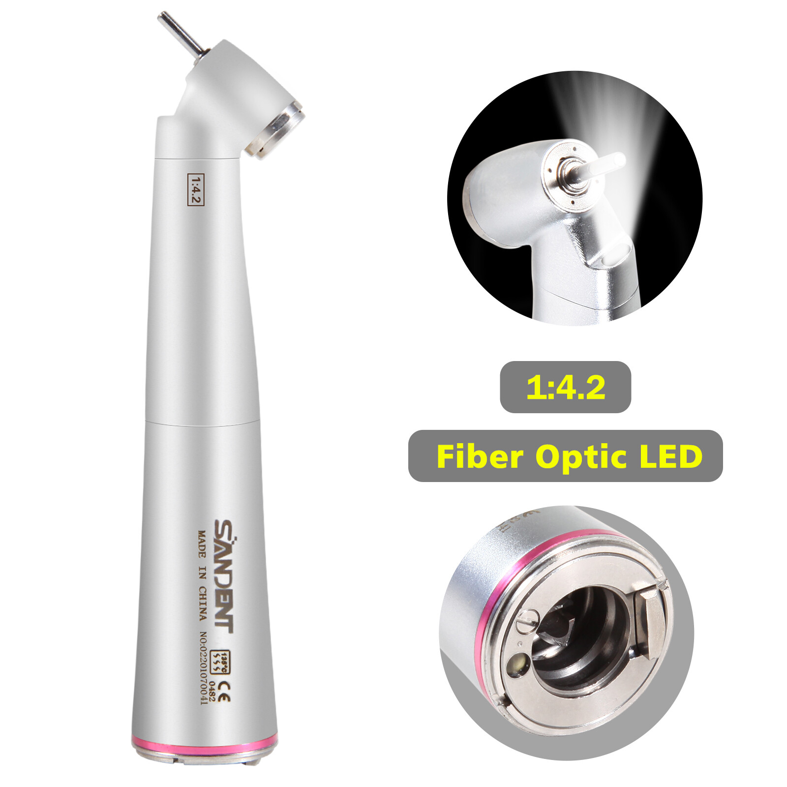 Dental 1:5 /1:4.2 45° LED Increasing Contra Angle Handpiece Fit NSK/KaV Tnx