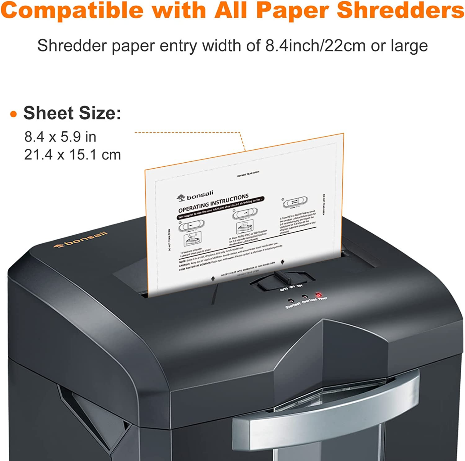 Paper Shredder Lubricant Sheets,12-Pack (8.4 x 5.9 inch/piece)