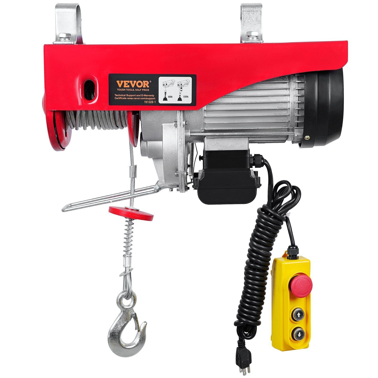 Garage Electric Hoist 1320lb, 1150W, 40ft Single-Line Lift, 14ft Remote