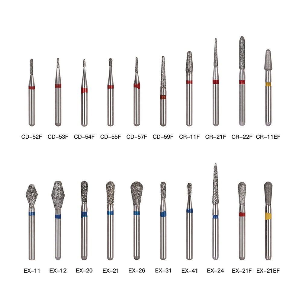 100 Models AZDENT Dental Diamond FG Burs for High Speed Handpiece Friction Grip