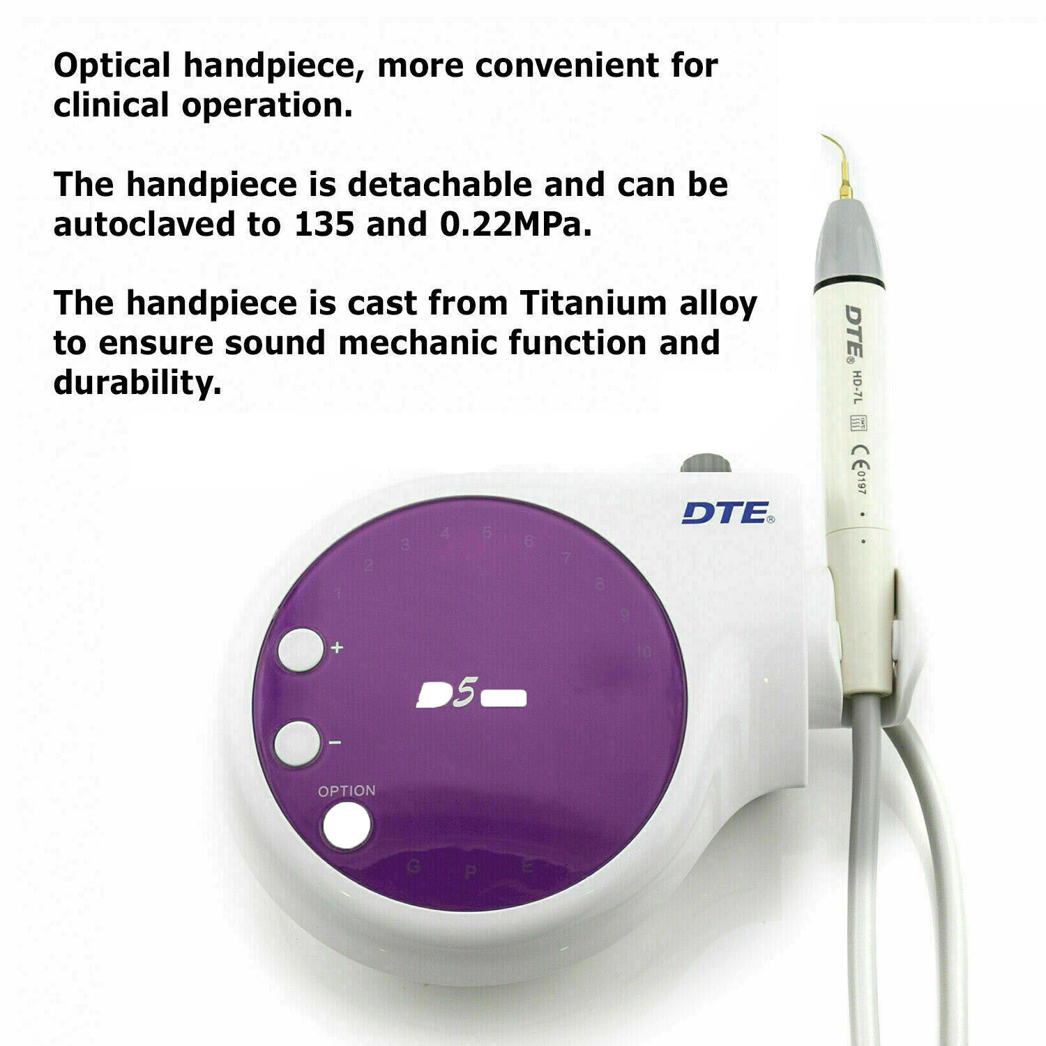 100% Original Woodpecker DTE D5 LED Dental Ultrasonic Scaler, Scaling+Perio+Endo