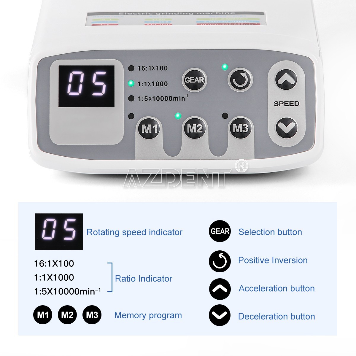 AZDENT Dental Electric LED Brushless Micro Motor Fit For E-type Handpieces