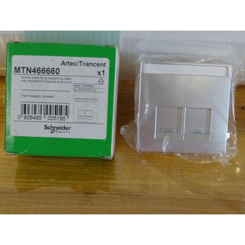 Mtn466660 Frame Artec for Double RJ45 Socket, Aluminum