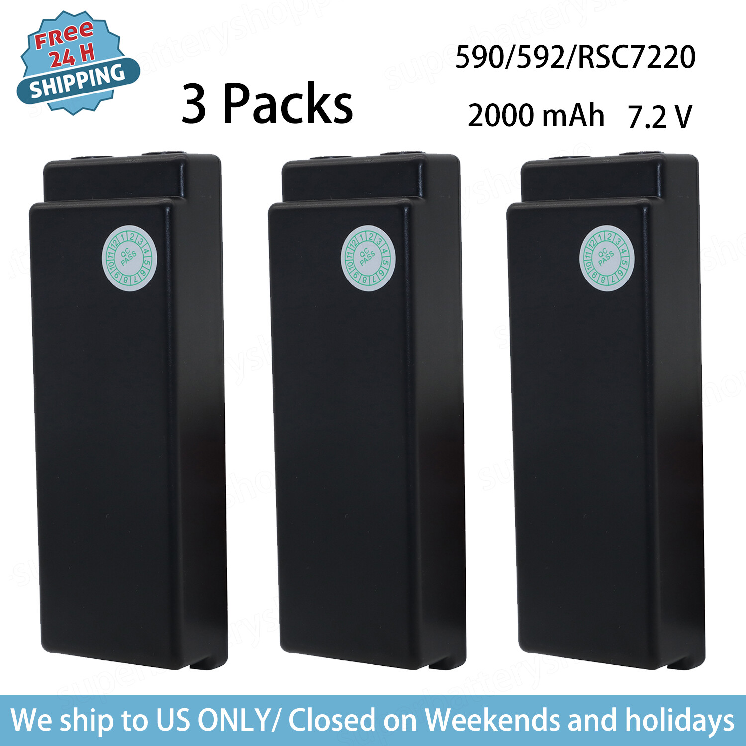 3PCs RSC7220 13445 2000mAh Battery For Scanreco 590/592/960/EEA2512/Palfing