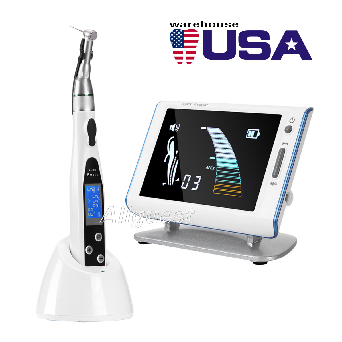 AZDENT Dental LED Endo Motor 16:1 Contra Angle/Root Canal Apex Locator USA