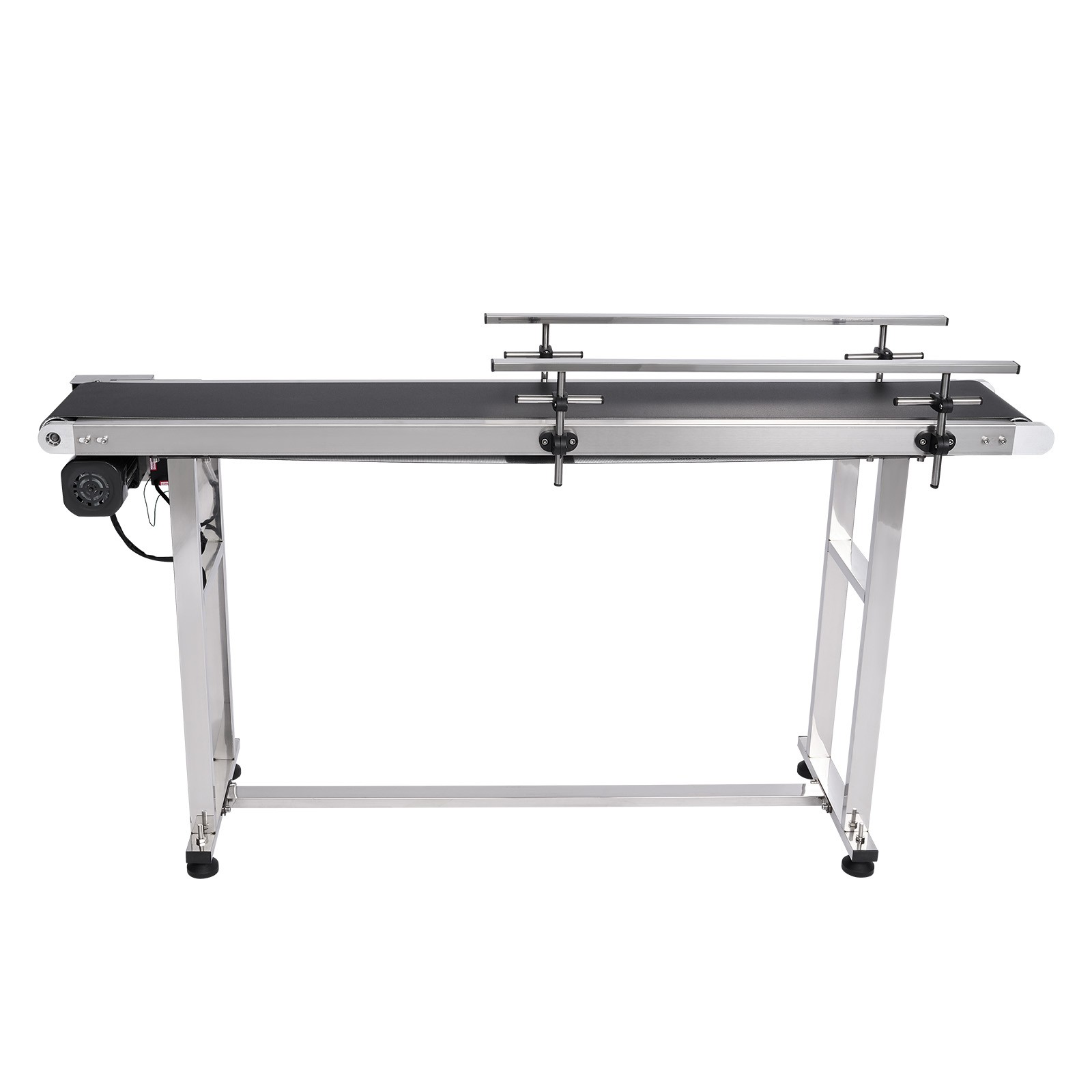 VEVOR Belt Conveyor PVC Stainless Steel Belt Conveyor 59″x7.8″ Double Guardrail