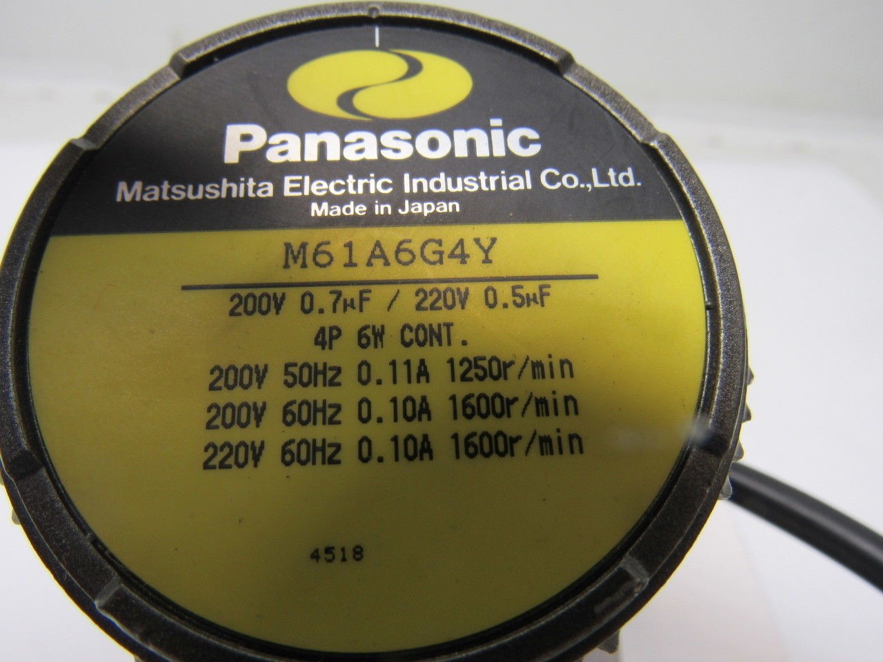 Panasonic M6GA18B_M61A6G4Y 200V 0.7 –ªF 4P 6W Continuous Operation Gear Motor