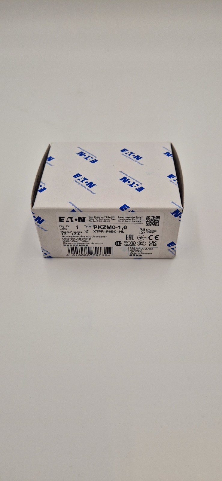 EATON Thermal Magnetic Circuit Breaker Motor Protect PKZM0-1.6 0.55 kW US New