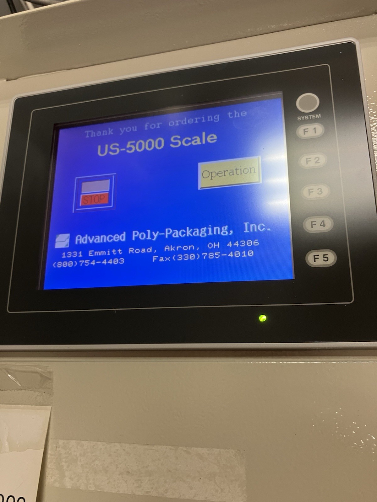 Advanced Poly-Packaging US-5000 Counting Scale, With Auto Tipper See Description