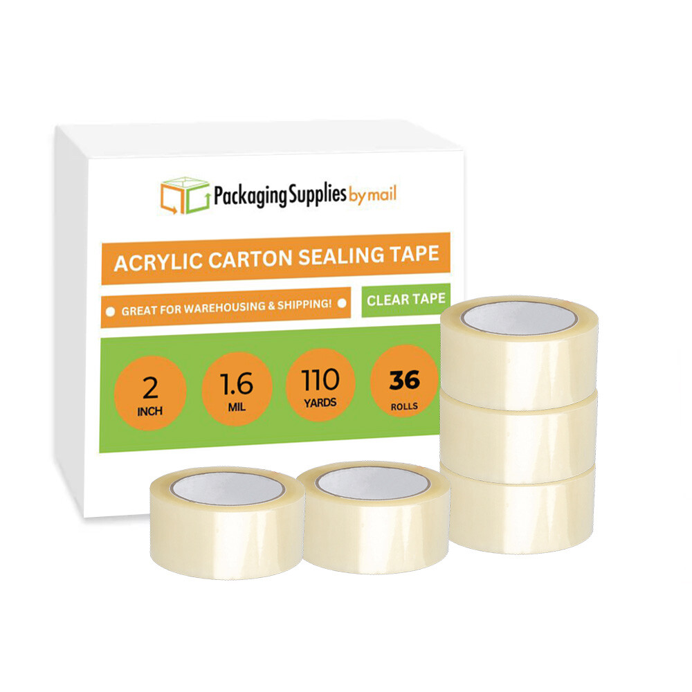 Packing Tape 36 Rolls 2″ x 110 Yards (330′ ft) Box Carton Sealing Clear 1.6 Mil