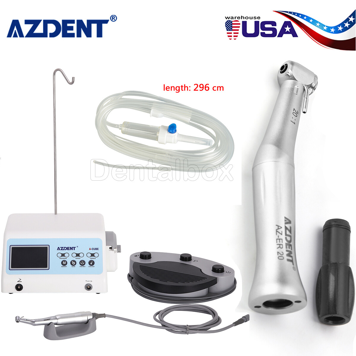 NSK Style Dental Surgical Micro Motor Implant Motor/ 20:1 Contra Angle / Tube