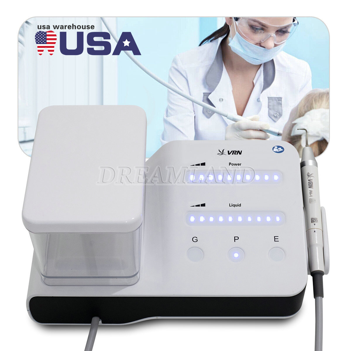 VRN Dental LED Ultrasonic Scaler PH-1 Detachable Handpiece Tips water Bottles