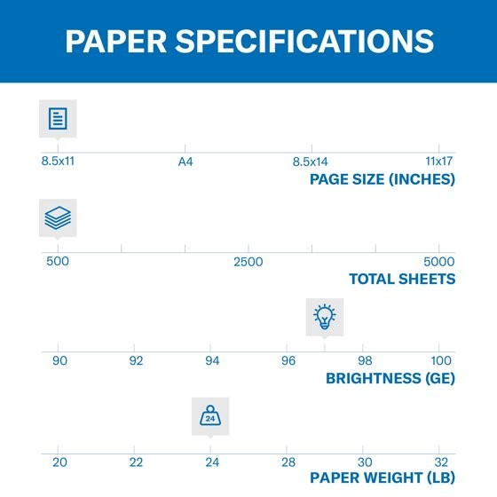 Hammermill Premium Printer Paper, 24lb,8.5×11,White,1 Ream ,500 Sheets.