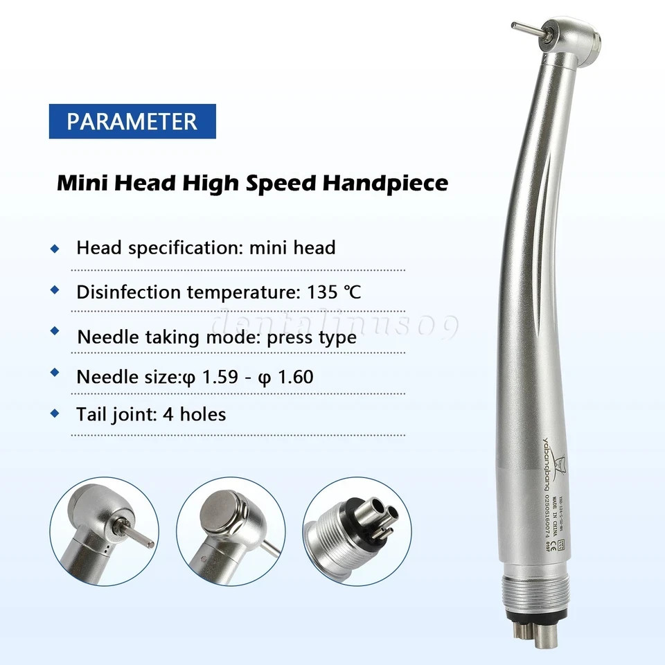 Mini Small Head Dental High Speed Handpiece Push Pediatric Kid 4 Hole Yabangbang