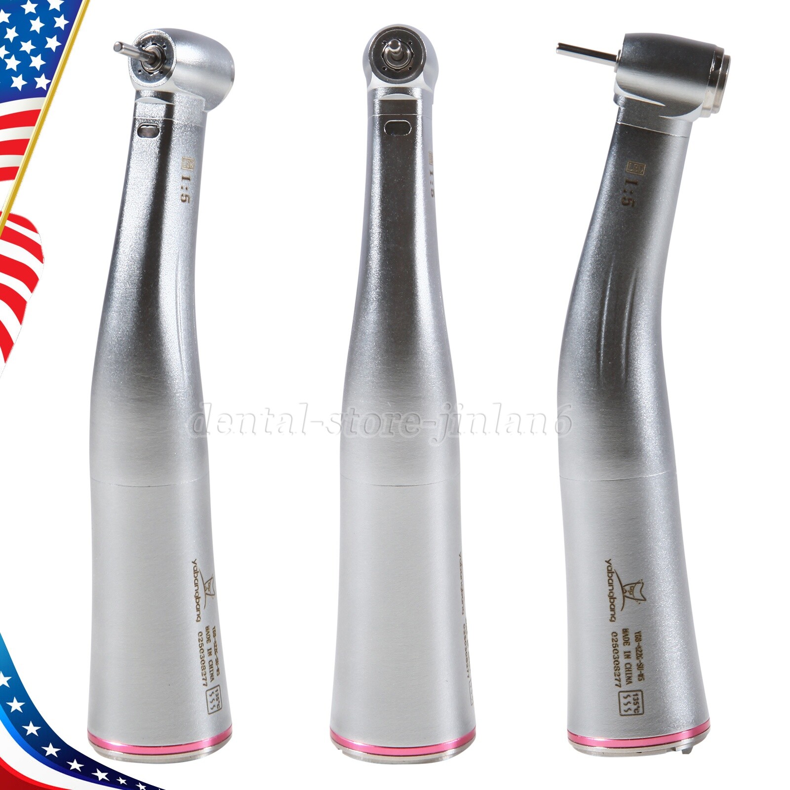Dental 1:5 Increasing Contra Angle Optic LED Handpiece Fit for Electric Motor sk