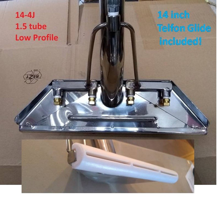 14″ 4-JET S-BEND LOW PROFILE CARPET CLEANING WAND 1.5 tube + telfon Glide