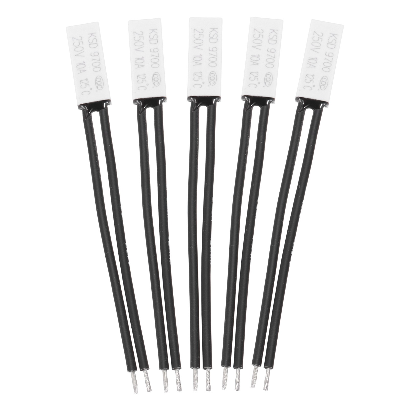 5 Pcs KSD9700 Thermostat 125°C/257°F Thermal Switch N.C 10A for Plastic