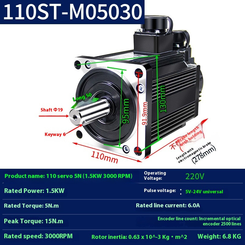 AC Servo Motor 110ST-M02030/110ST-M05030/110ST-M06030/110ST-M10020 Motor New