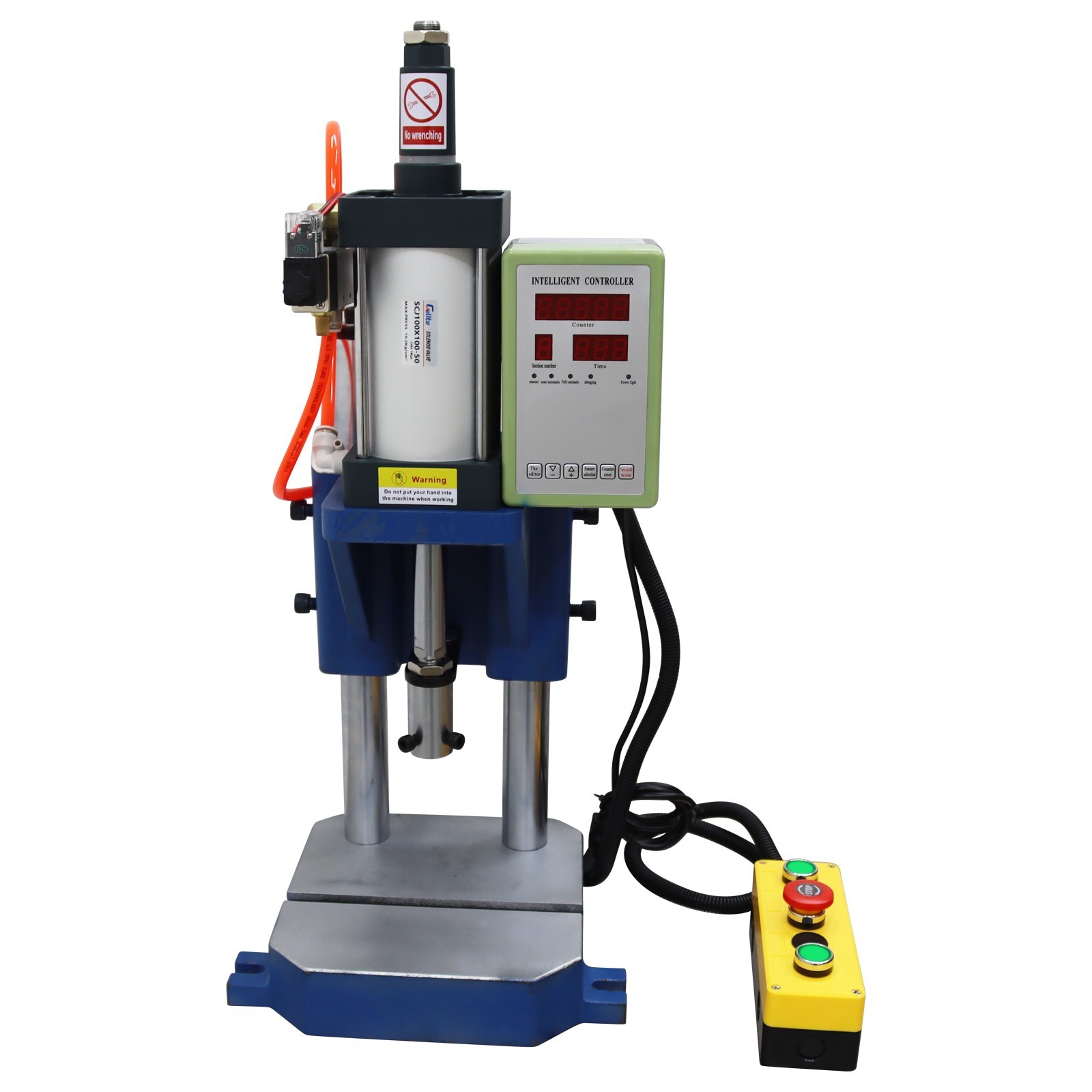 110V 1102lb/500kg Pneumatic Punch Press Machine with Controller 0.6Mpa-0.8MPa