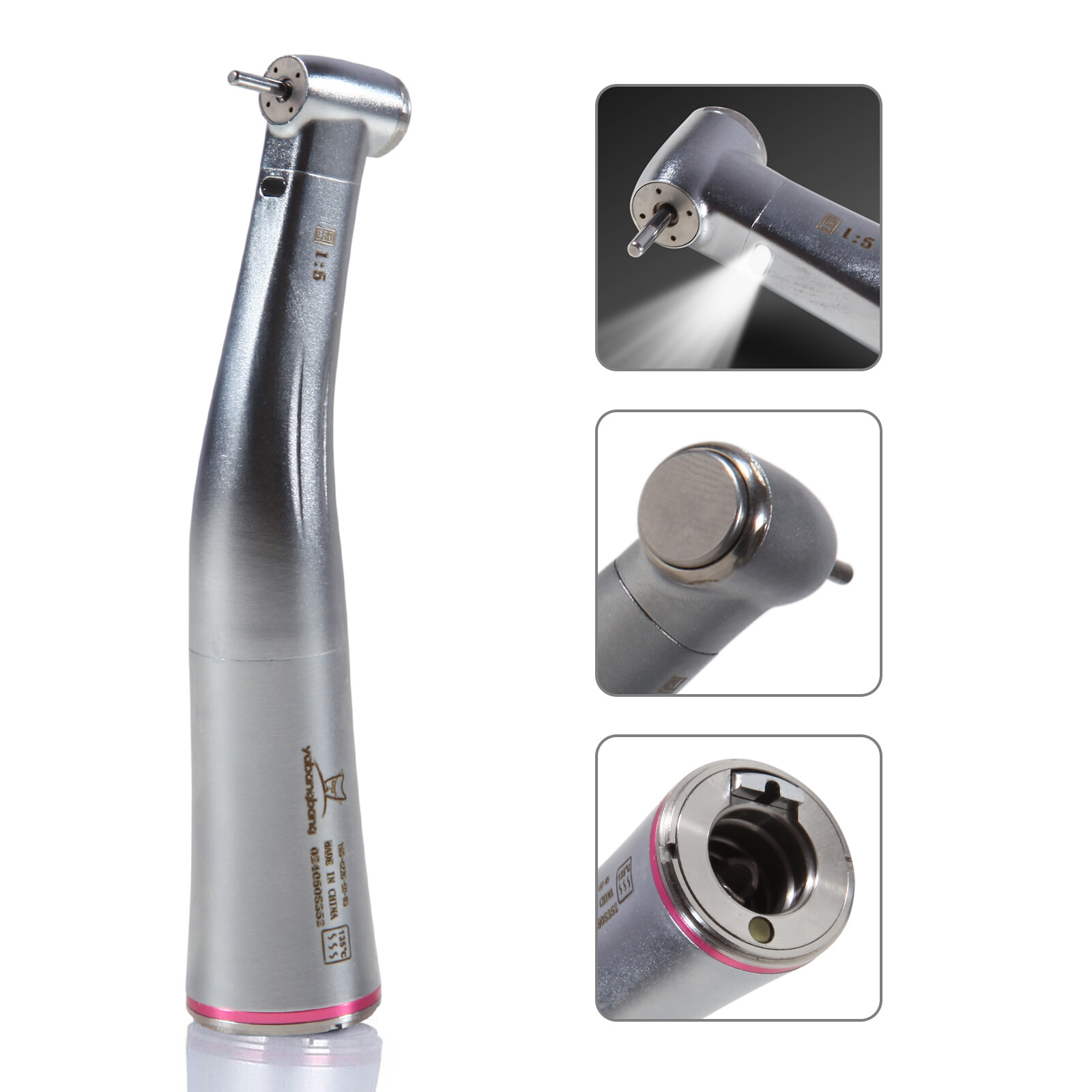 Dental 1:5 Fiber Optic Contra Angle Handpiece Red Ring fit for NSK Ti-MAX X95L