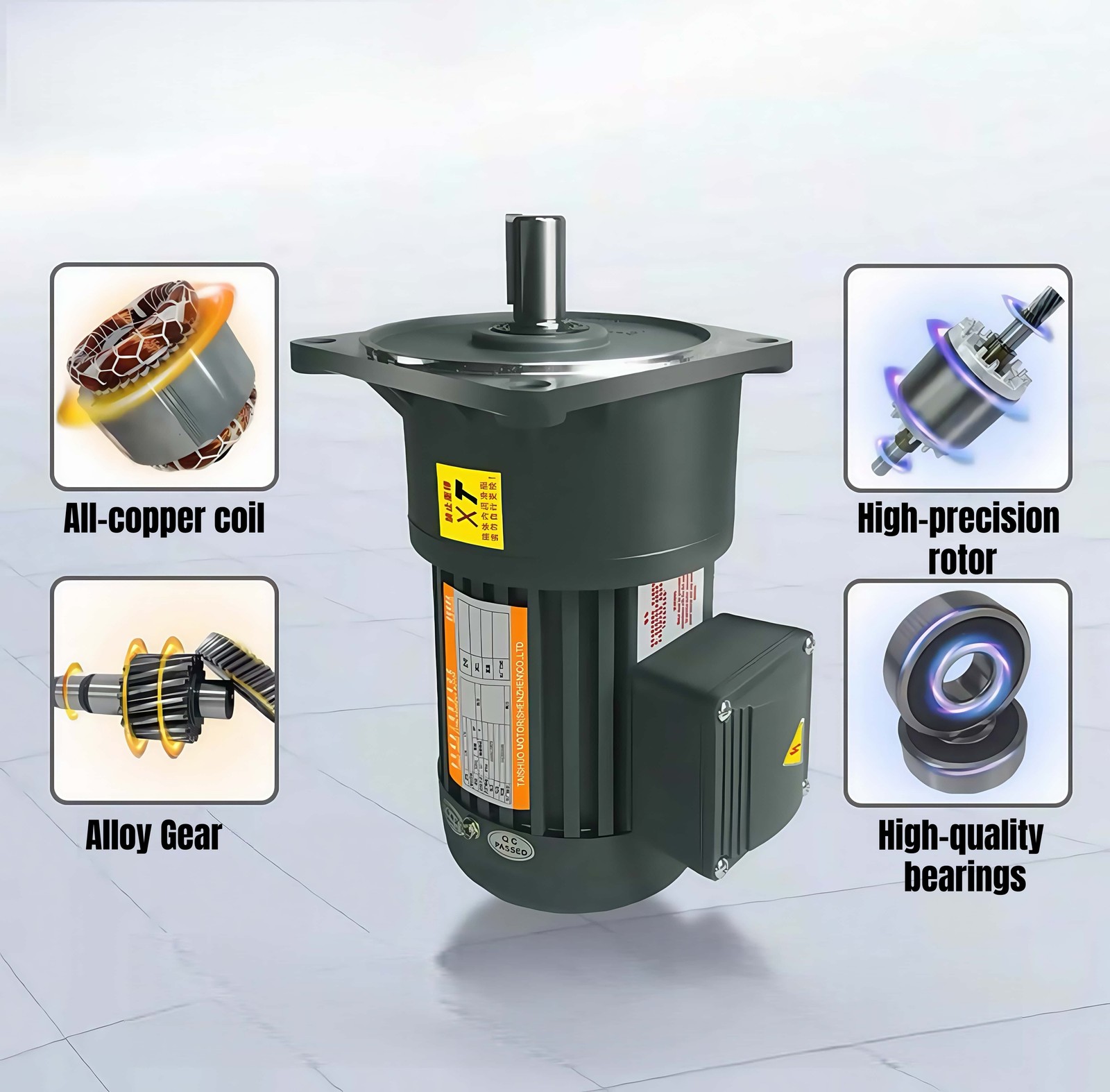 New 750W 22mm Three-Phase CW/CCW Reduction Gear Motor Adjustable Speed AC 380V
