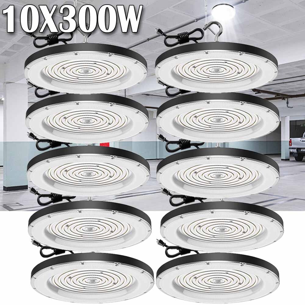 10 Pack 300W UFO Led High Bay Light Commercial Industrial Warehouse Shop Lights