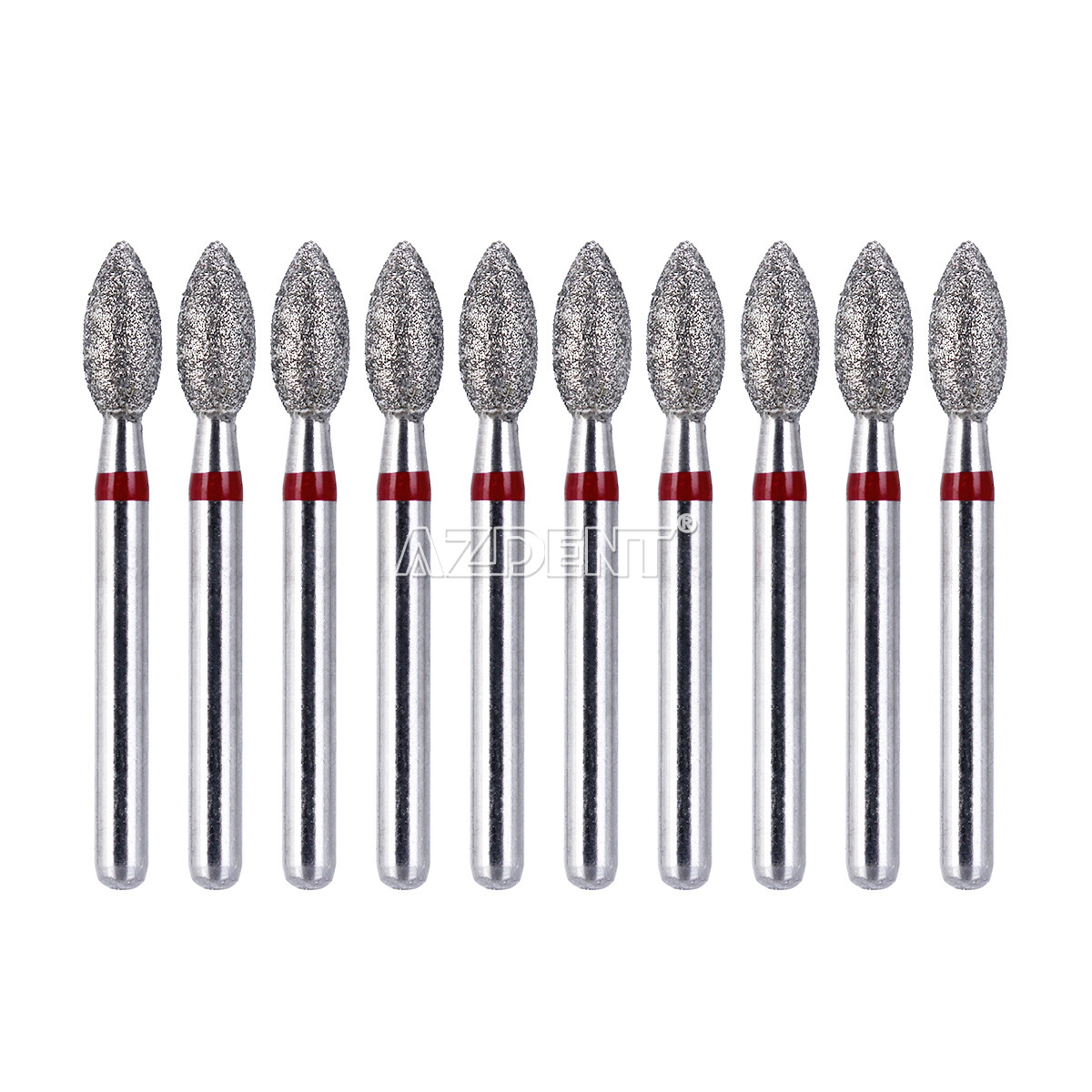 100pcs AZDENT Dental FG Diamond Burs Football 368-023F Fine Red High Speed