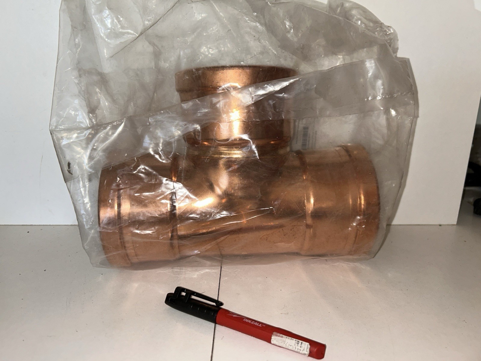 4 in. Copper Press Tee, FNW FNW5V3276P