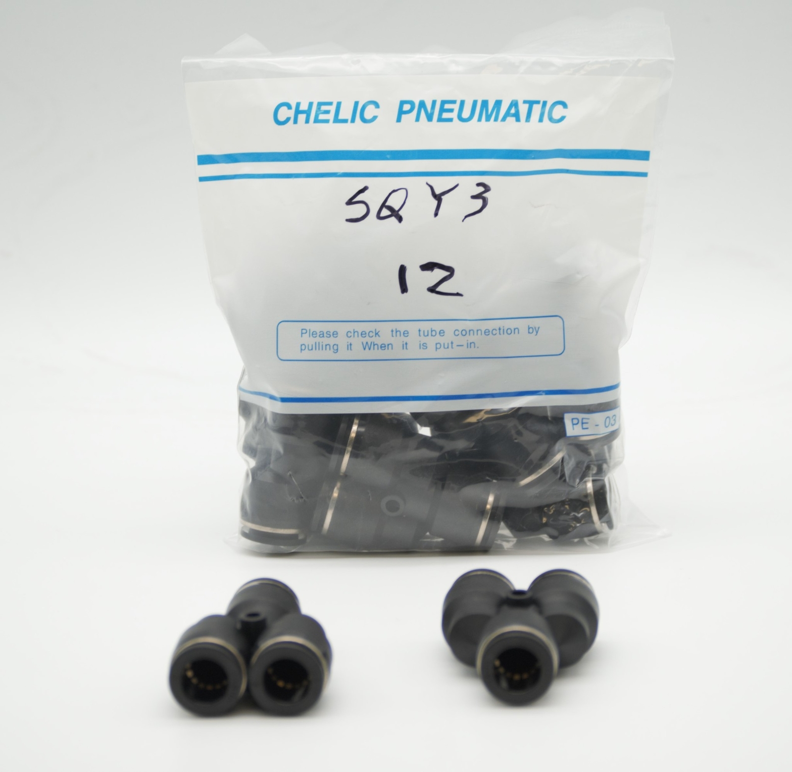 CHELIC SQY3 12 Ø12 Push to connect Union Y Fitting (10 PCS PER BAG)