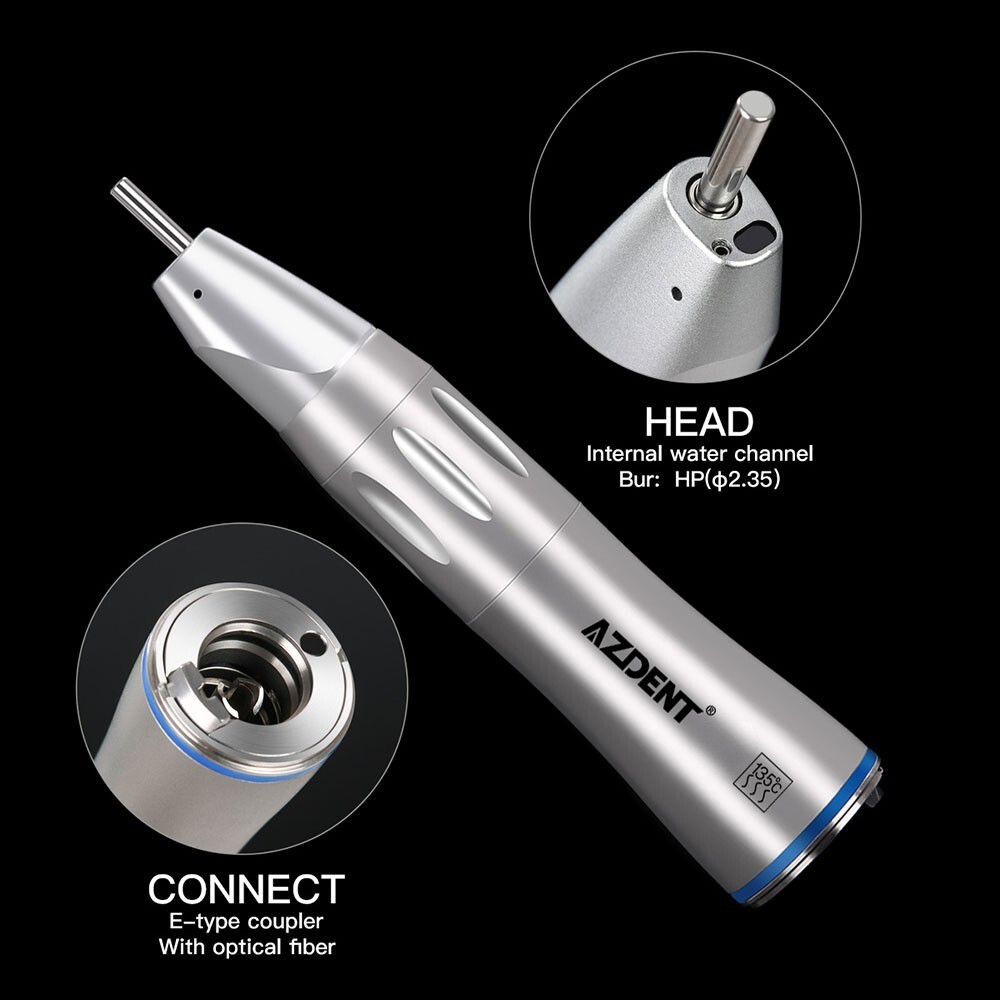 AZDENT Dental Optic Fiber LED Low Speed Handpiece 1:1 Straight Inner Water Spray